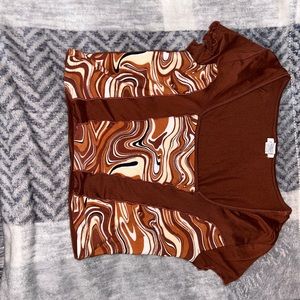 Brown Rue21 open chest crop top